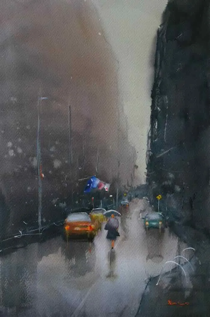 Steve Salo Midwinter Melbouurne Watercolour 35 x 52.5cm $1600 f Steve Salo Midwinter Melbouurne Watercolour 35 x 52.5cm $1600 f
