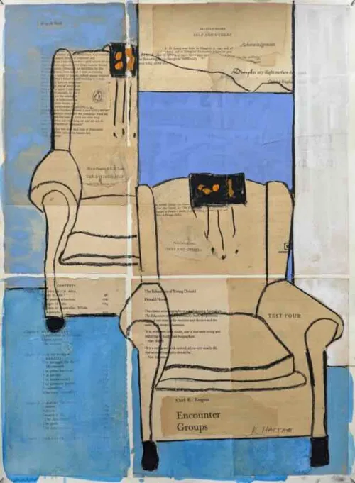Katherine Hattam Encounter Groups Mixed media on paper 54cm x 43cm $1,980 f