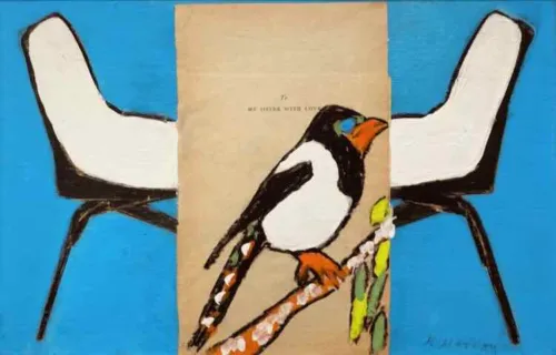 Katherine Hattam To my sister with love, 2025 20cm x 30.5cm Mixed media on board $2,200