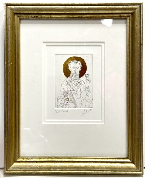 St Patrick etching with 23kt gold leaf $450f