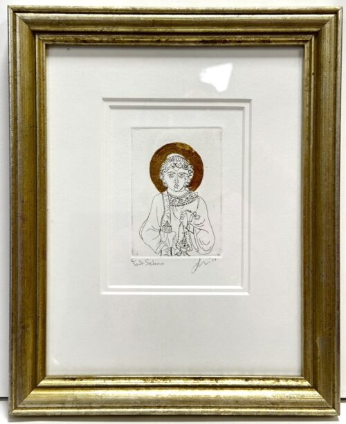 St Stefano etching with 23kt gold leaf $450