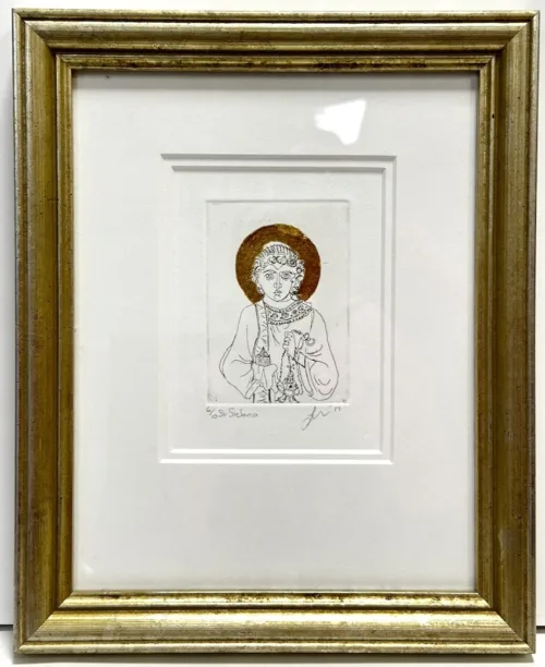 St Stefano etching with 23kt gold leaf $450