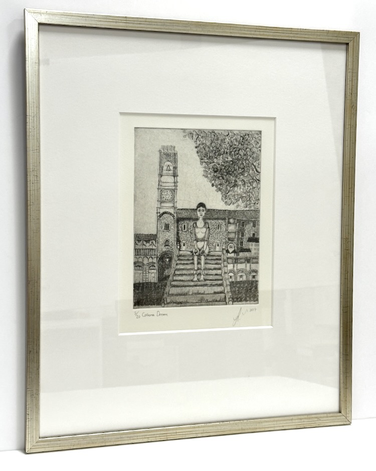 Soula Mantalvanos Cortona Dream etching framed