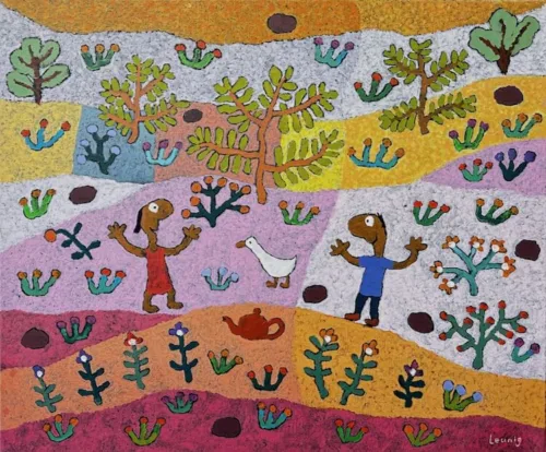 Michael Leunig Desert Life 2015 acrylic on linen 50x60.5 cm uf