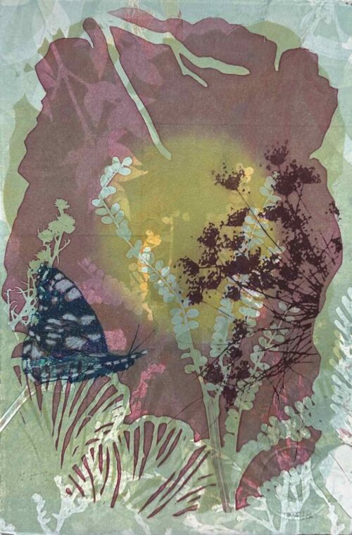 Trudy Rice Serenade 29x19cm multi solar plate etching and monotype work on paper $320