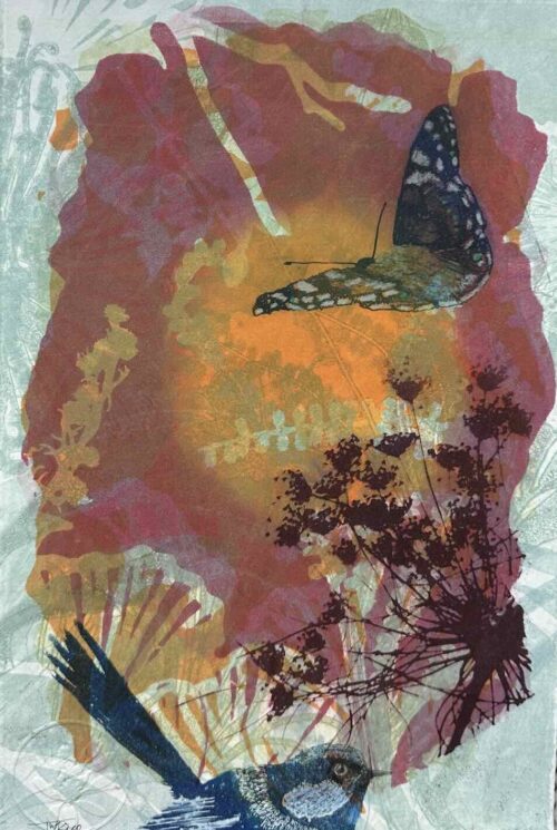 Trudy Rice Softness in the Sunlight 29x19cm multi solar plate etching and monotype work on paper $320