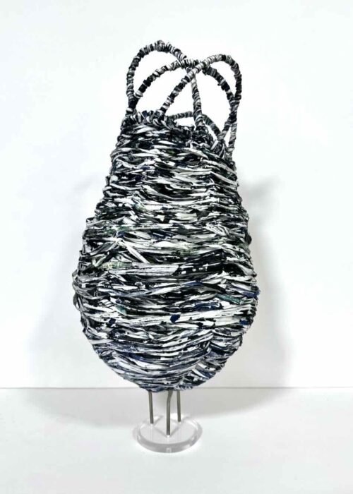 Trudy Rice Paper Vessel I handprinted paper and twine 2 40 x 20 x 17cm $890