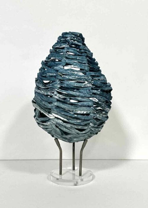 Trudy Rice Paper Vessel III handprinted paper and twine1 18 x 13 x 13cm $420