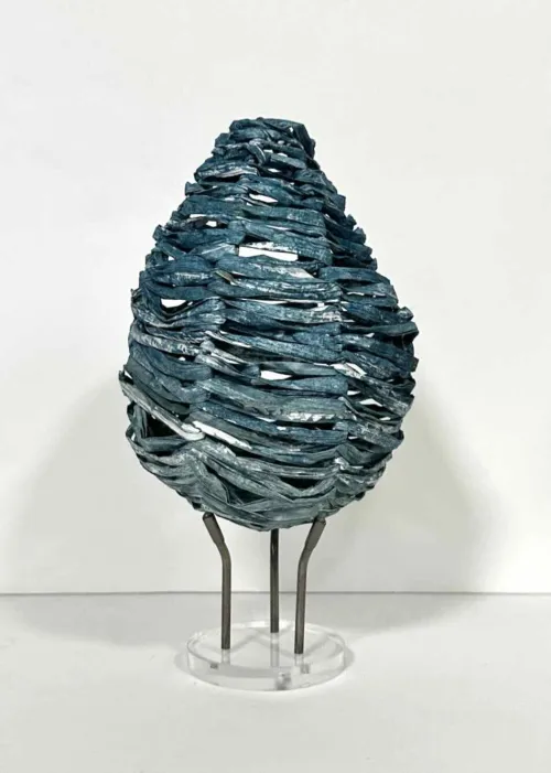 Trudy Rice Paper Vessel III handprinted paper and twine1 18 x 13 x 13cm $420
