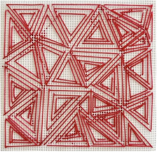 Untitled 2025 Melinda Harper Tapestry and wool 17cm x 17.5cm