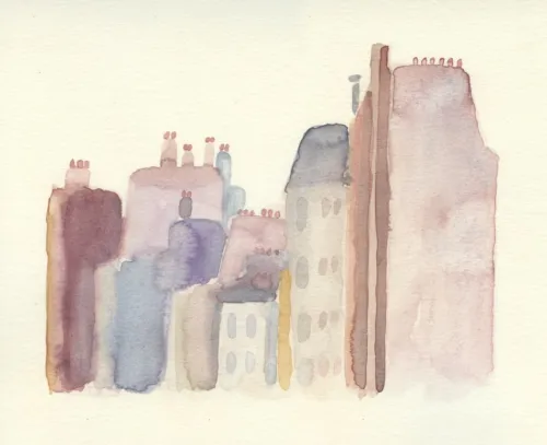 Jim Pavlidis Streetscape Paris 3 watercolour 36 x 51cm $1,100 f