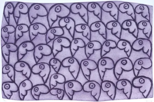 Michael Leunig More People etching 55.5 x 77.5cm