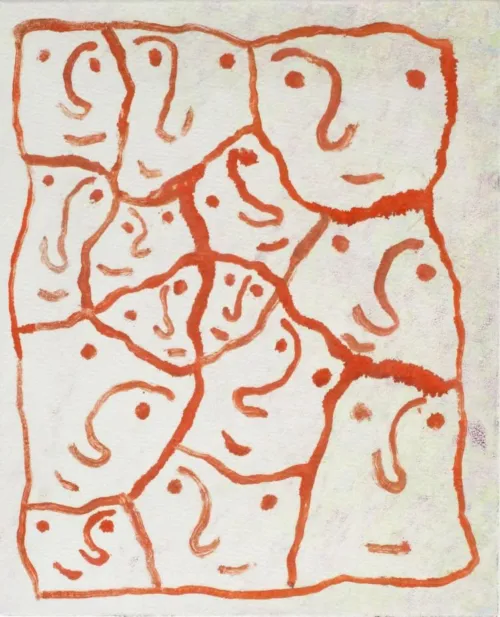 Michael Leunig The People Who Have Forgiven Me monoprint 38 x 28cm