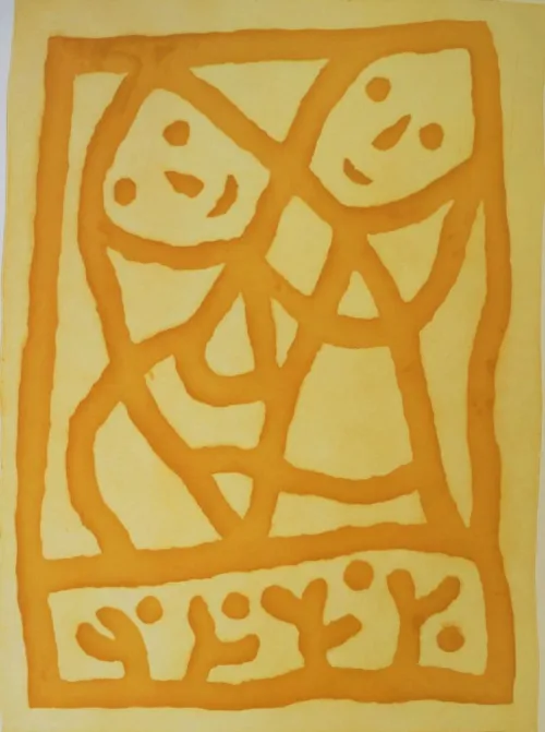 Michael Leunig Window etching 100 x 67cm