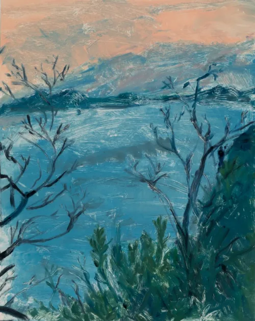 Susan Wald Through the Trees, 2026 monotype coloured ink on Somerset paper 50 x 39.5cm $1,500 f