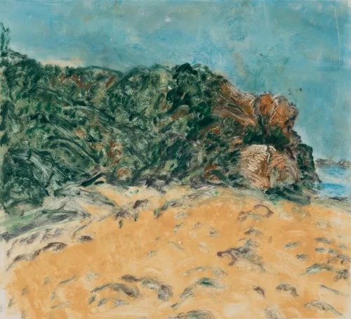 Susan Wald Blue, Green and Yellow, 2025 monotype coloured ink on Somerset paper 43 x 47.5cm $1,200 uf