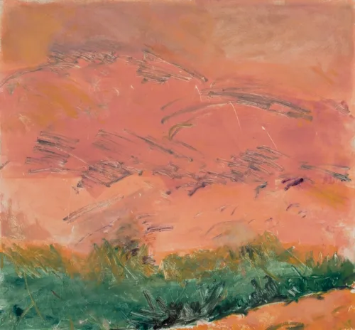 Susan Wald Green, Orange and Pink, 2025 monotype coloured ink on Somerset paper 43.5 x 47cm $1,200 uf
