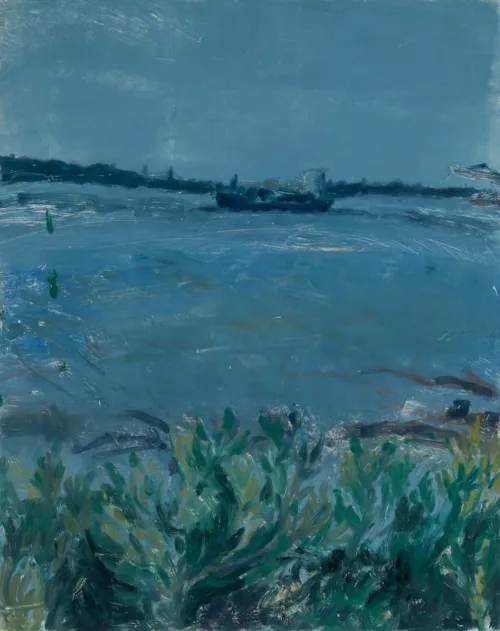 Susan Wald On Blue Seas 2, 2025 monotype coloured ink on Somerset paper 50 x 34.5cm $1,200 uf
