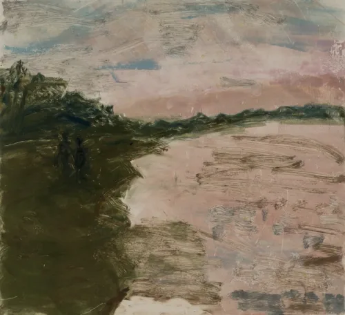 Susan Wald Pink, Blue and Green, Dusk, 2025 monotype coloured ink on Somerset paper 43 x 47.5cm $1,200 uf