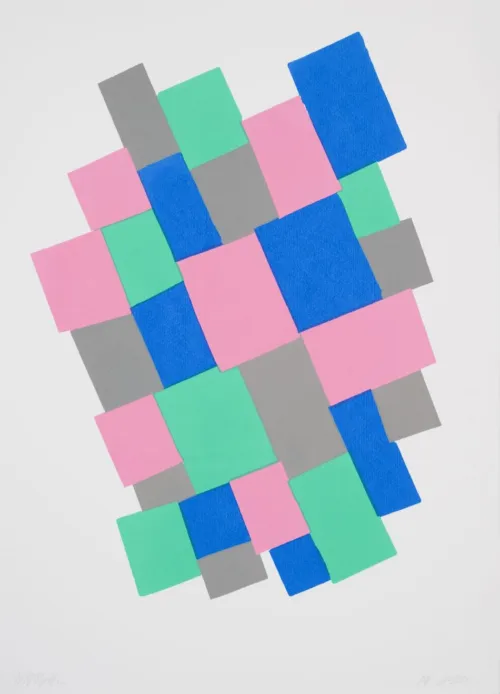 Melinda Harper A drift 2 pink, blue, 2026 screenprint 31 x 42.5cm Printed by Troppo edition of 10 $600 uf