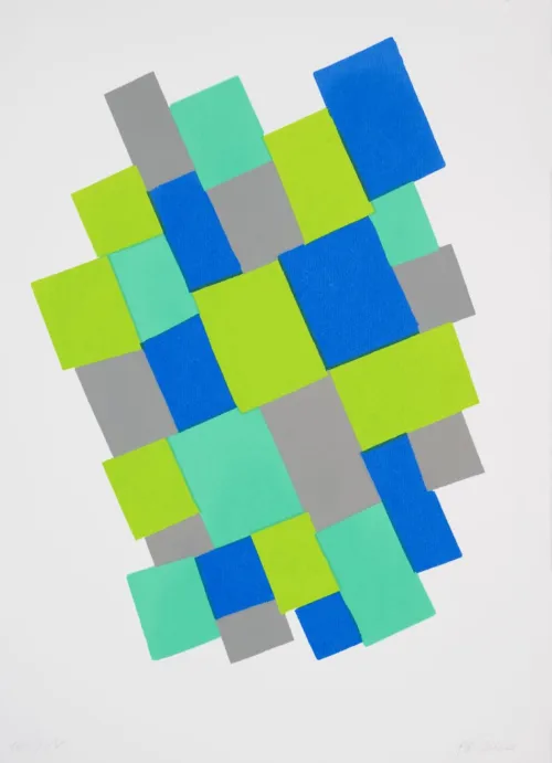 Melinda Harper A drift, blue, green, 2026 screenprint 31 x 42.5cm Printed by Troppo edition of 10 $600 uf